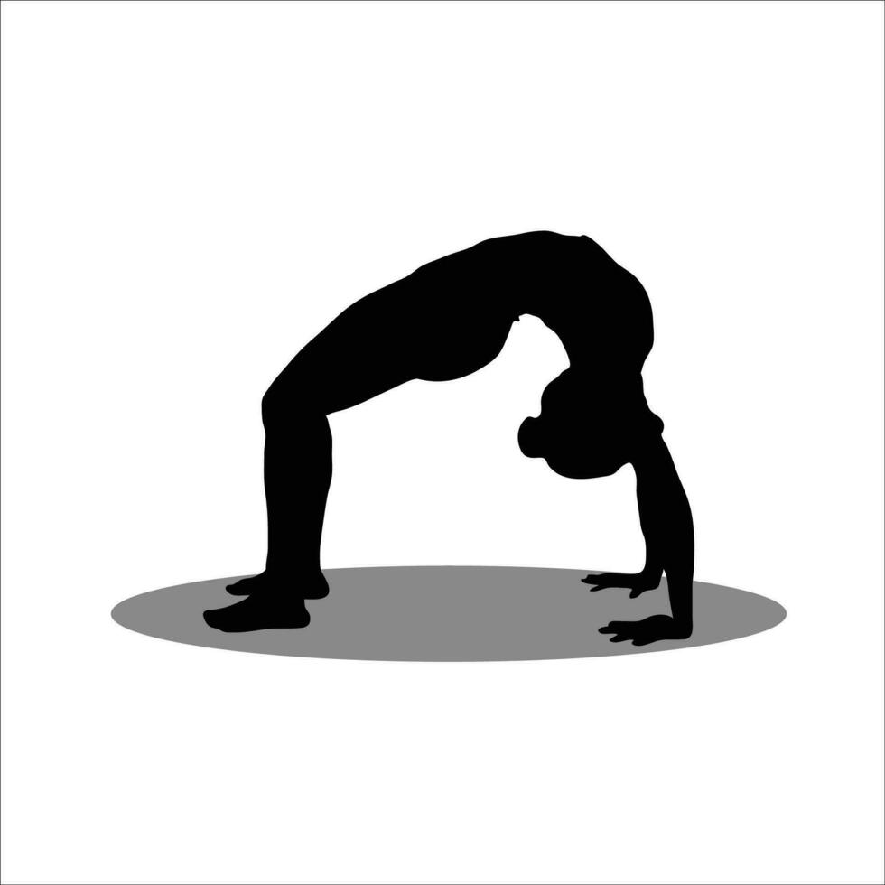 niña yoga silueta vector