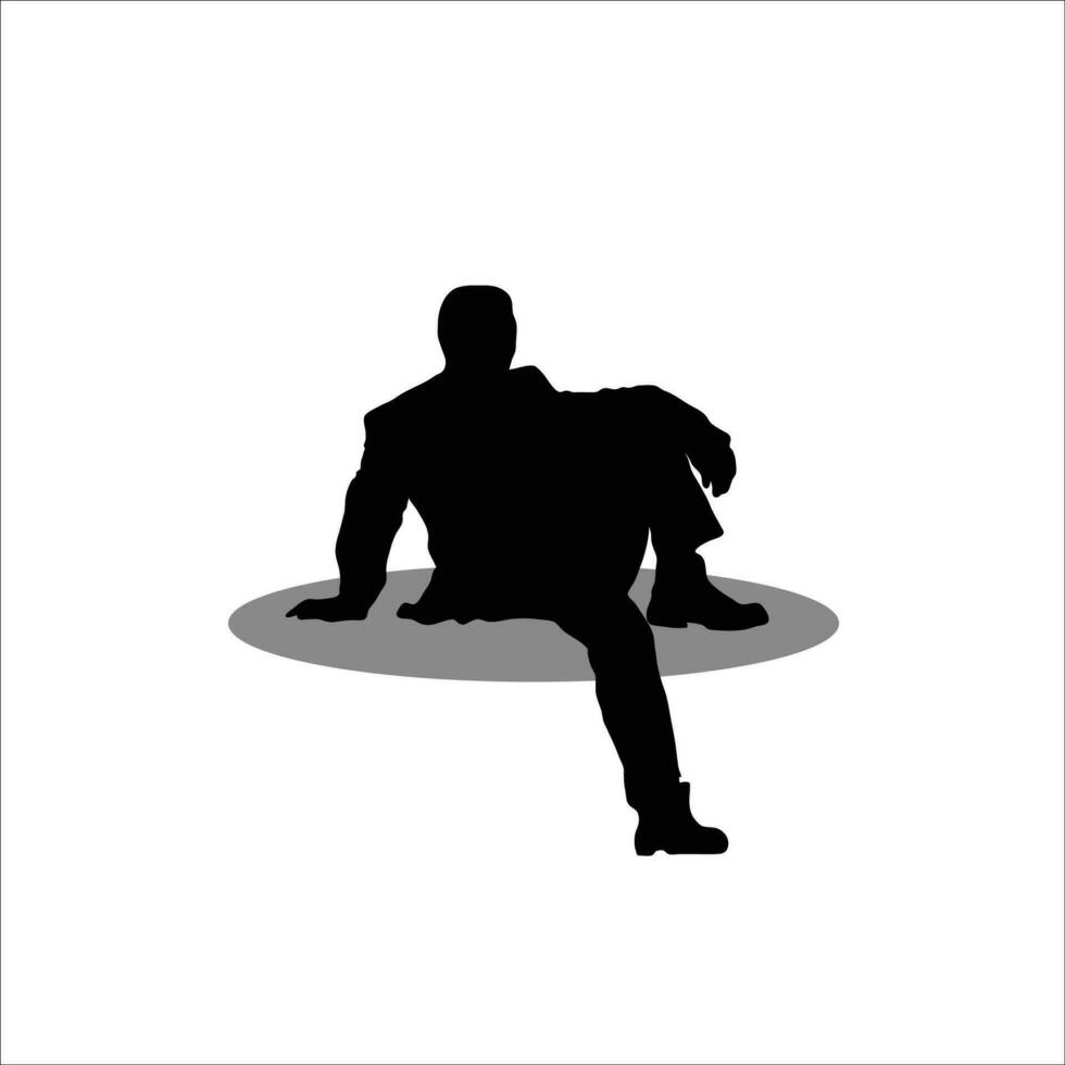 Men sitting silhouete vector