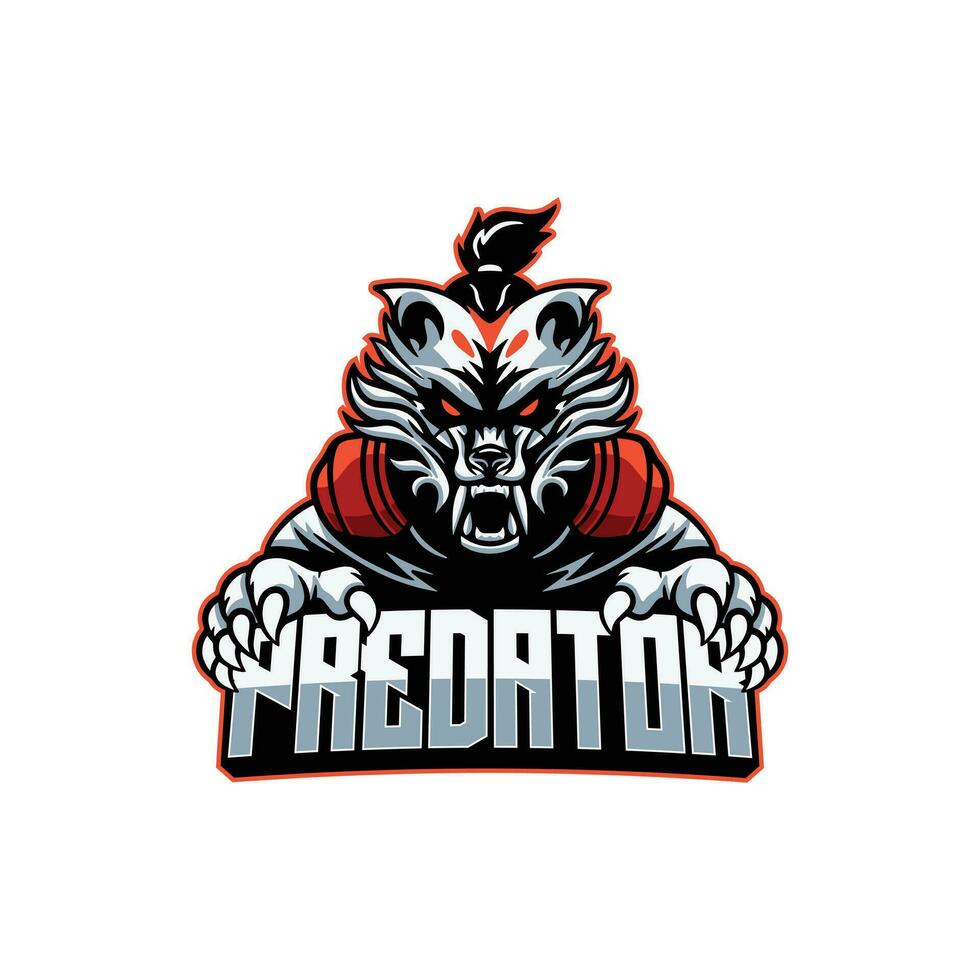 depredador mascota logo diseño vector