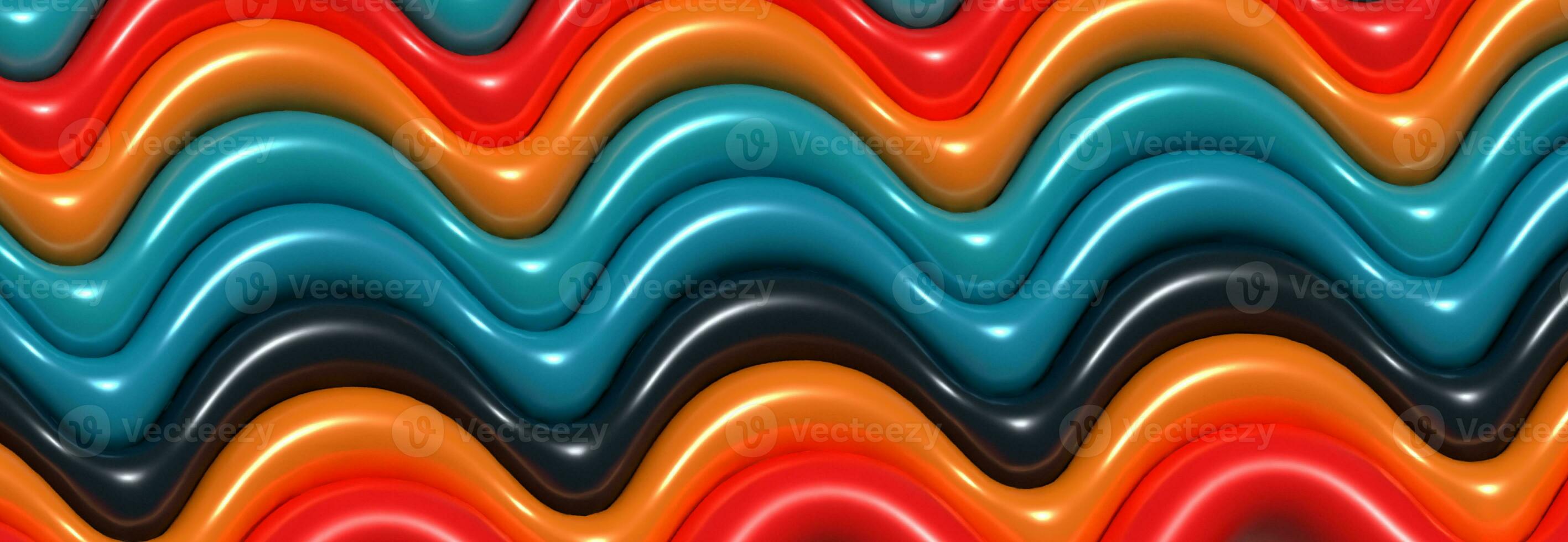 Abstract background with various inflated figures, 3D rendering illustration photo