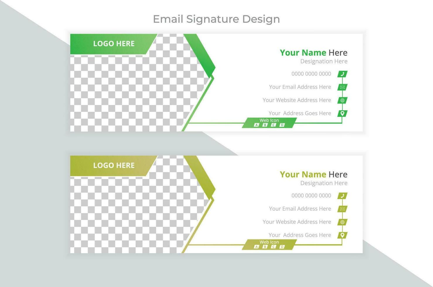 Creative email signature design layout vector