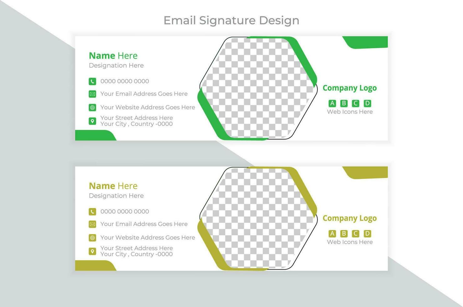 Professional email signature design layout vector