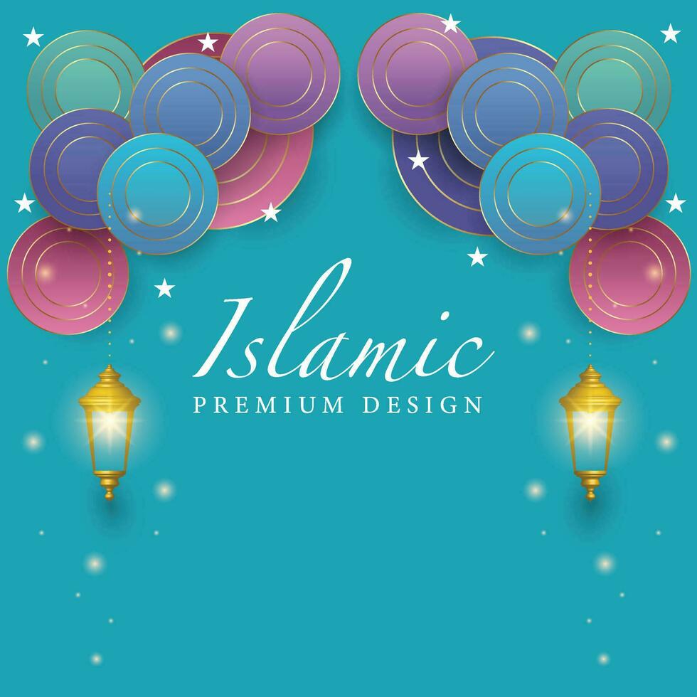 islamic Background Design. Greeting Card, Banner, Poster. Vector Illustration.
