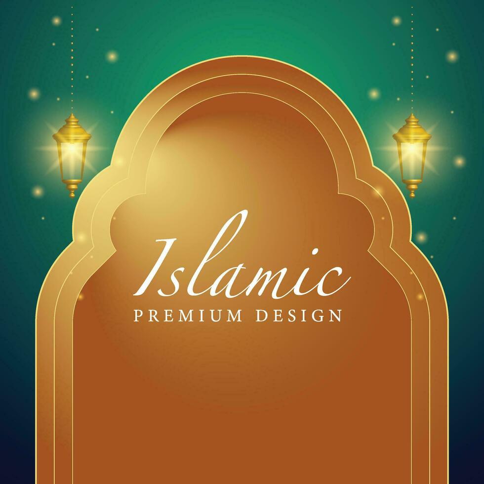 islamic Background Design. Greeting Card, Banner, Poster. Vector Illustration.