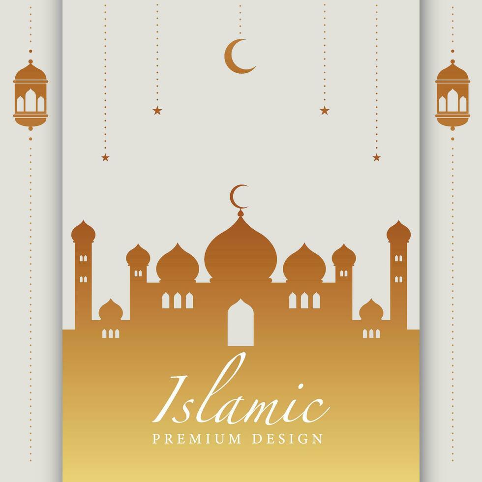 islamic Background Design. Greeting Card, Banner, Poster. Vector Illustration.