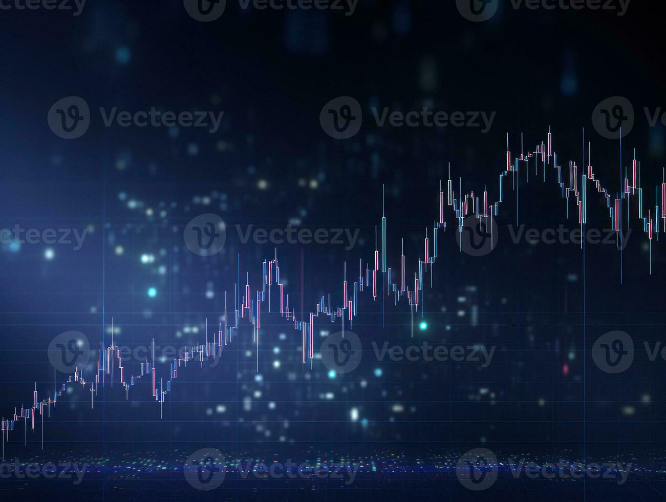 Financial stock market graph, concept of business investment and future stock trading AI Generated. photo