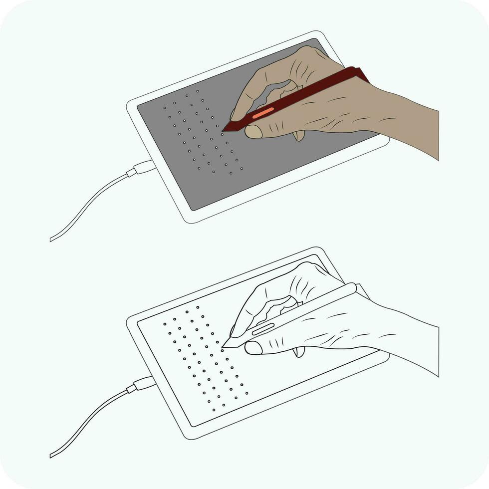Digital Writing Pad, writing tap vector