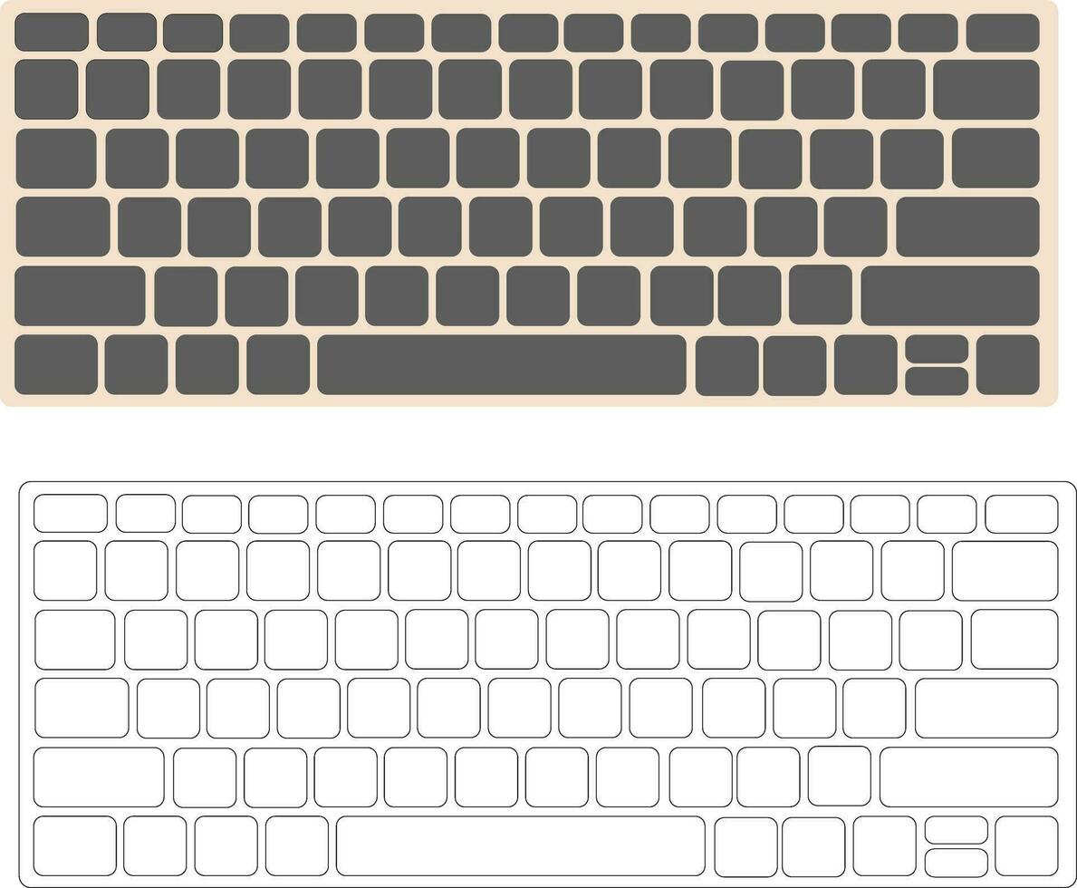 Computer Keyboard vector line art eps