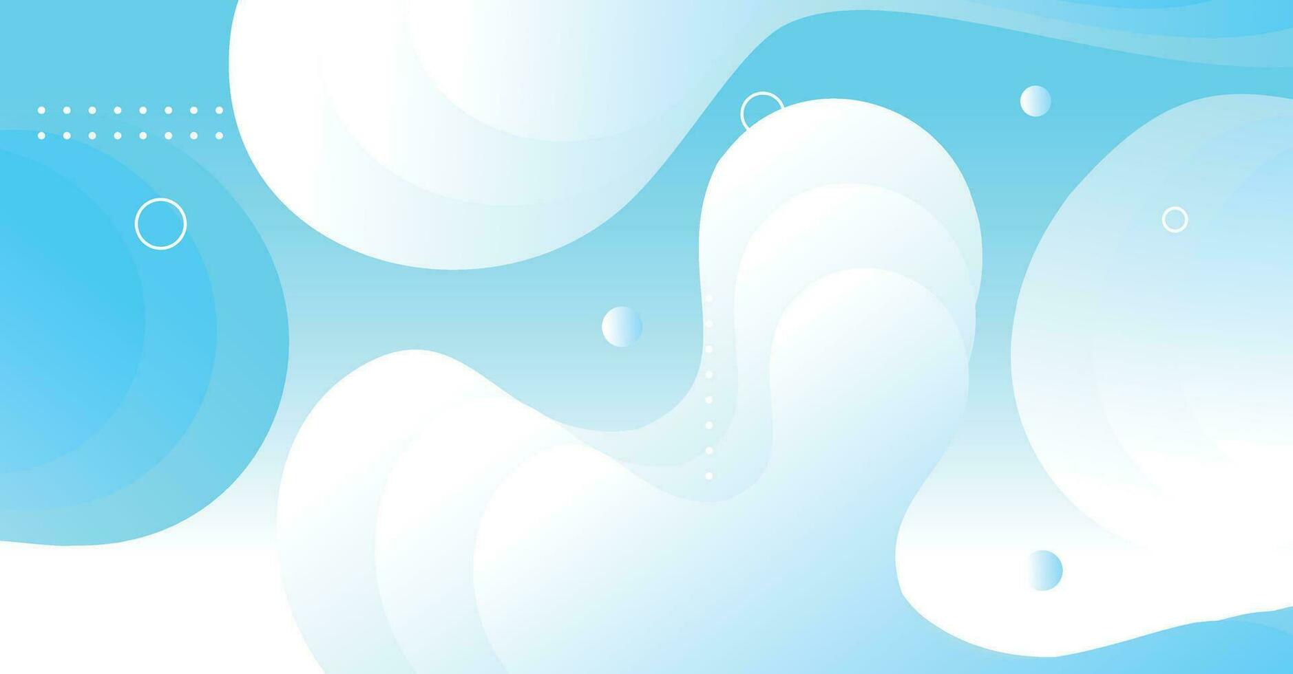 Abstract liquid wave background with blue and white gradient color background vector