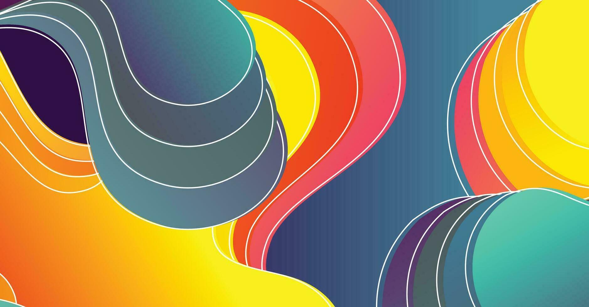 Abstract liquid wave background with colorful background vector