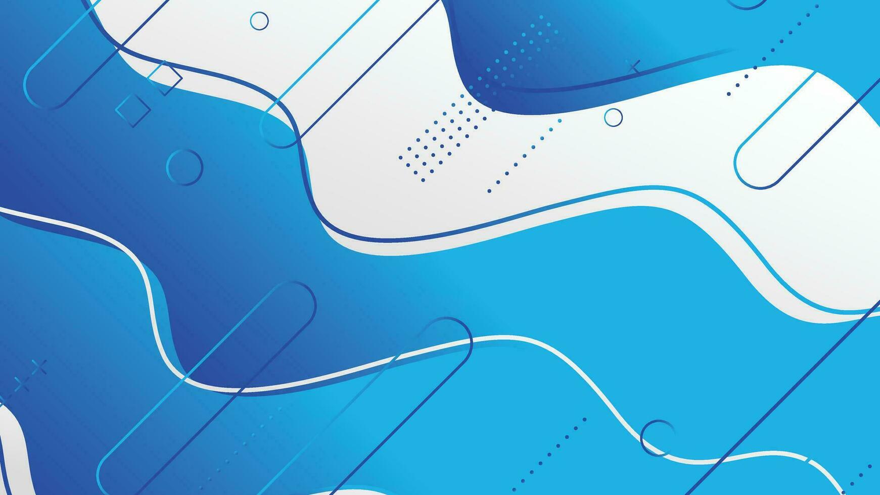 Abstract blue wave gradient geometric shapes background design vector