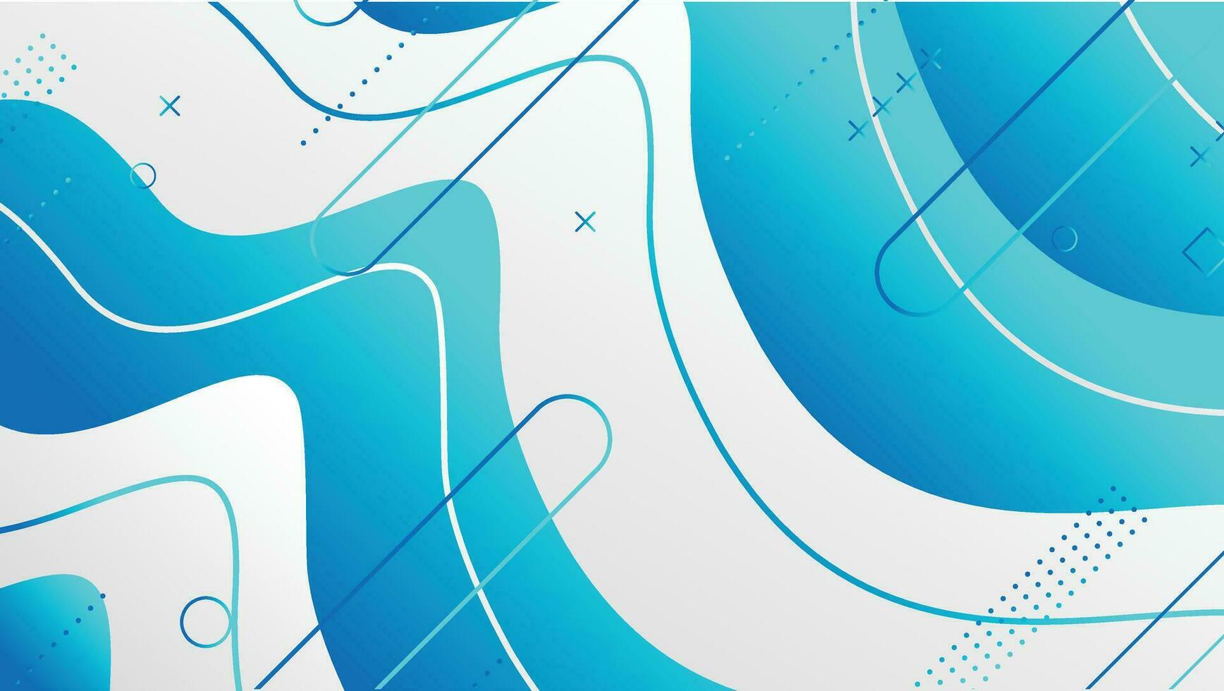 Abstract blue wave gradient geometric shapes background design vector