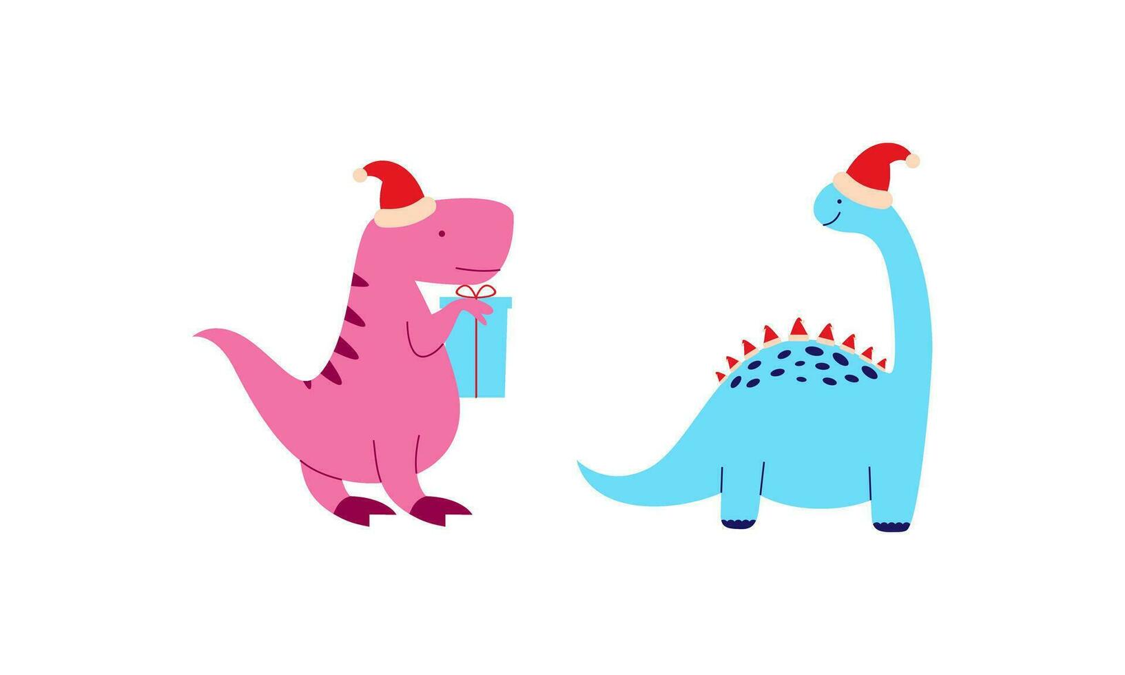 Navidad dinosaurio linda diseño vector conjunto