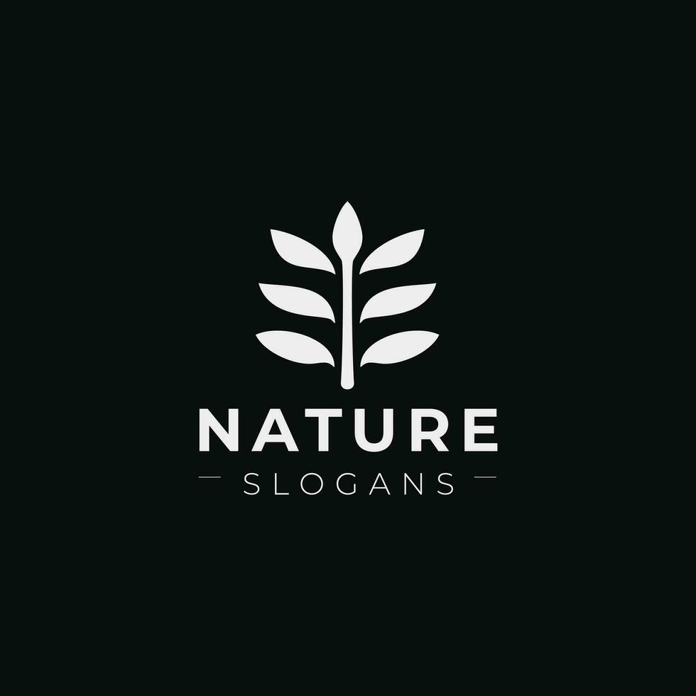 Nature logo design concept. Simple bold modern tree logo Minimal icon of abstract tree leaf. Modern vector illustration square shape tree. bold minimalist logo.