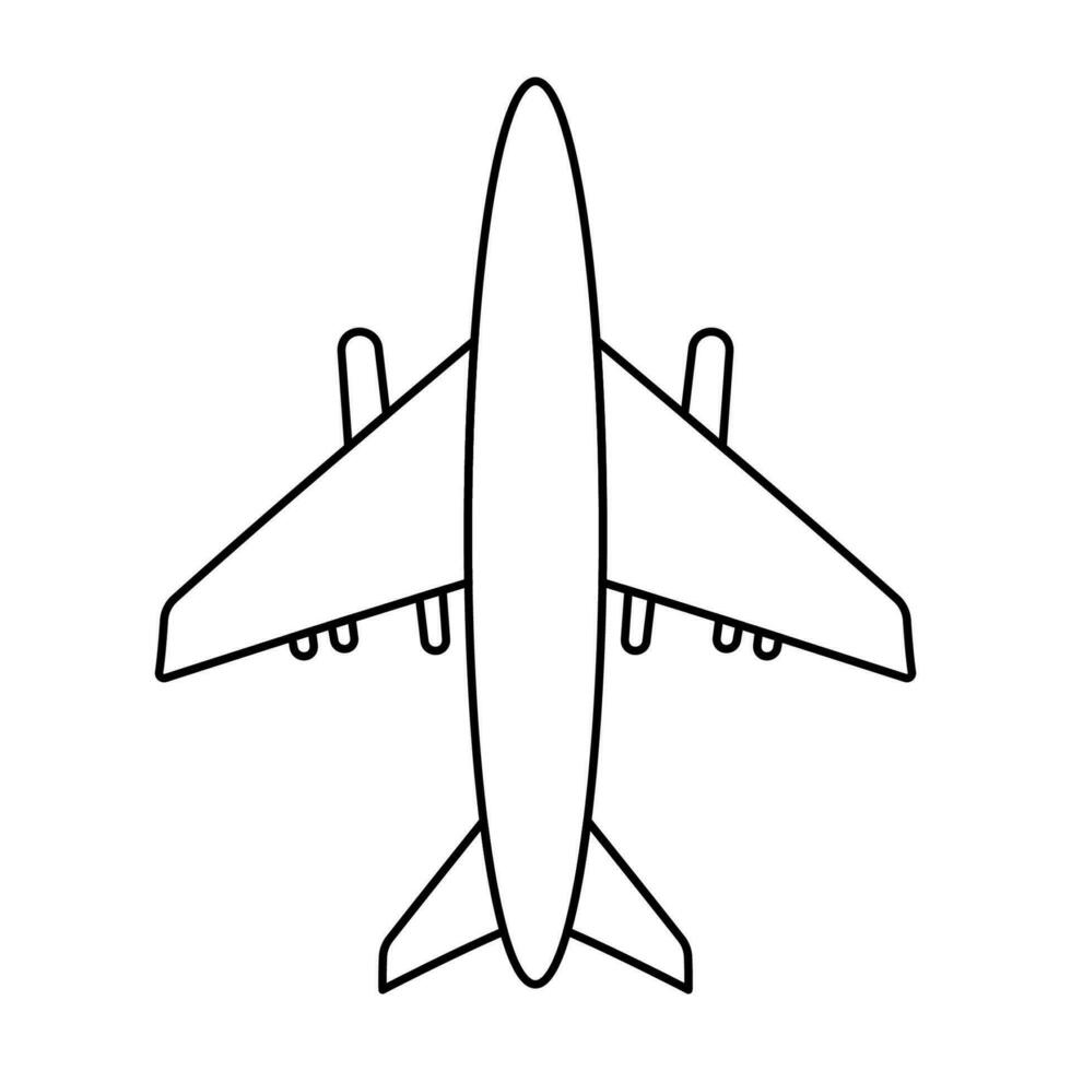 airplane fly line doodle icon element logo vector