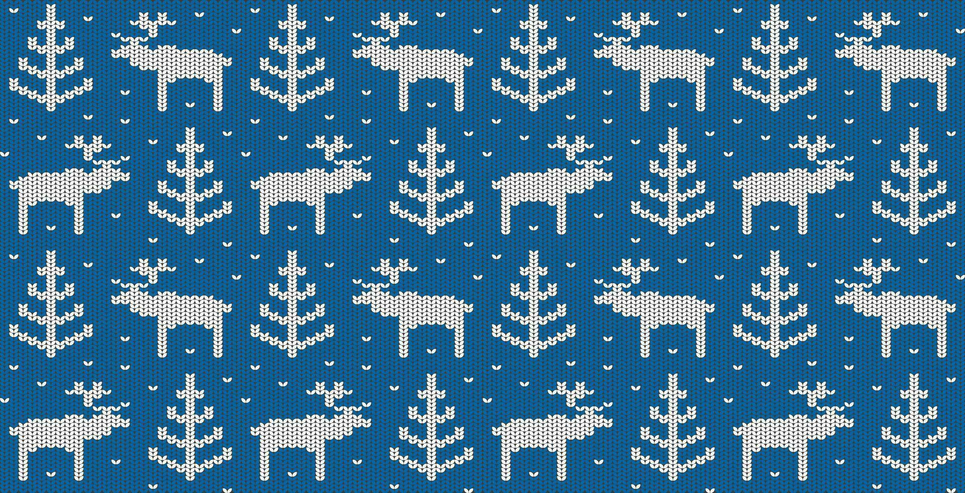 Christmas seamless pattern blue sweater with deer vector