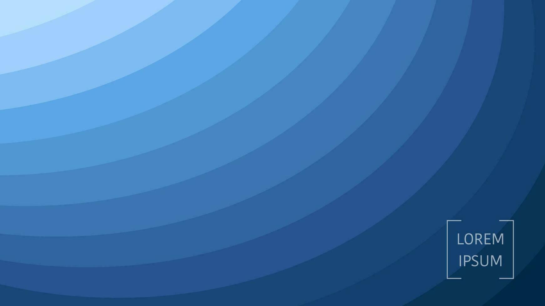 Blue Gradient Vector Background with Circle Geometrical Lines. Abstract Horizontal Web Banner.