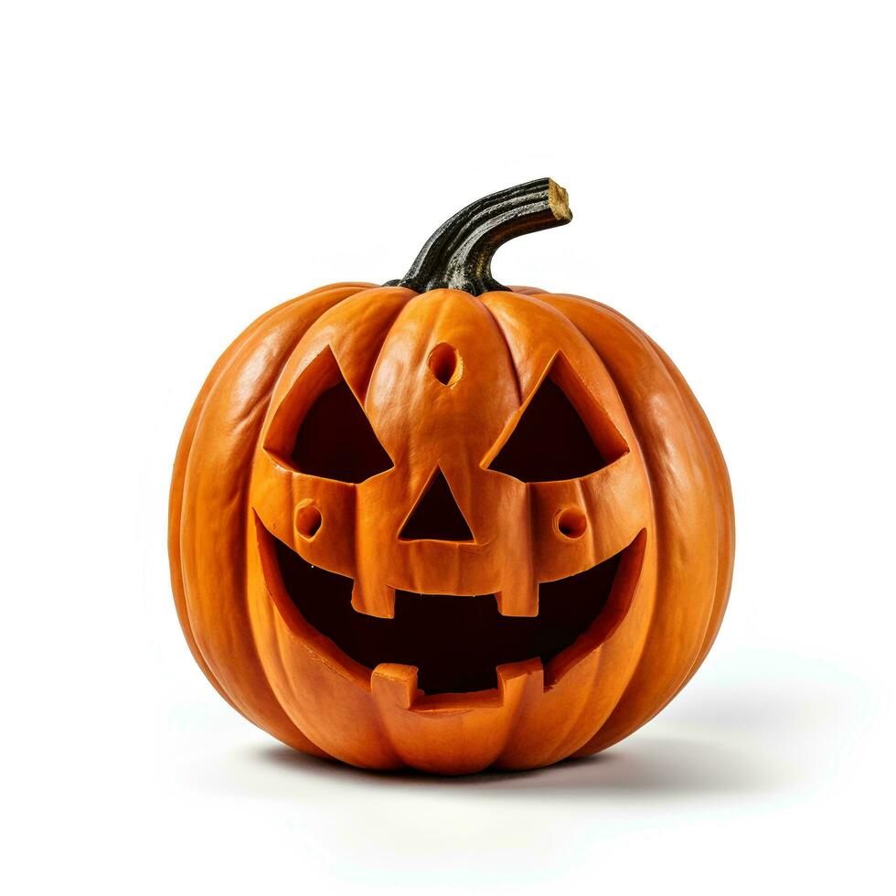 Halloween pumpkin fruit on isolated white background, AI Generative photo