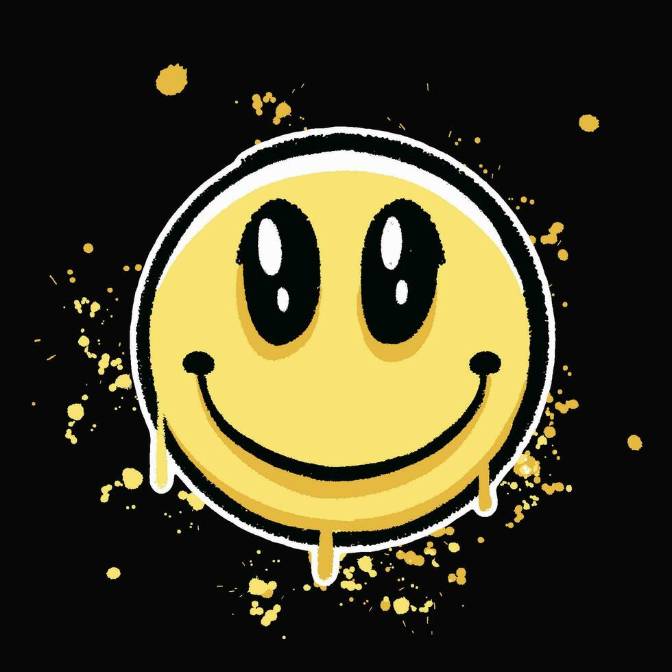 vector graffiti hand drawn smile emoji designs for streetwear illustration