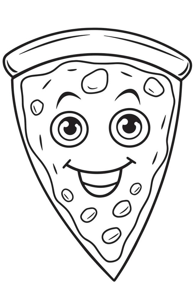Pizza Coloring Page vector