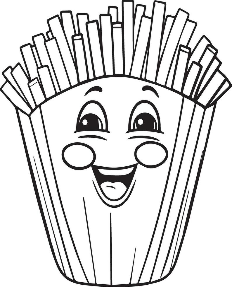 French Fries Coloring Page 34039581 Vector Art at Vecteezy