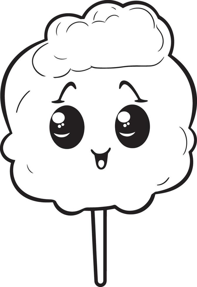 Cotton Candy Coloring Page vector