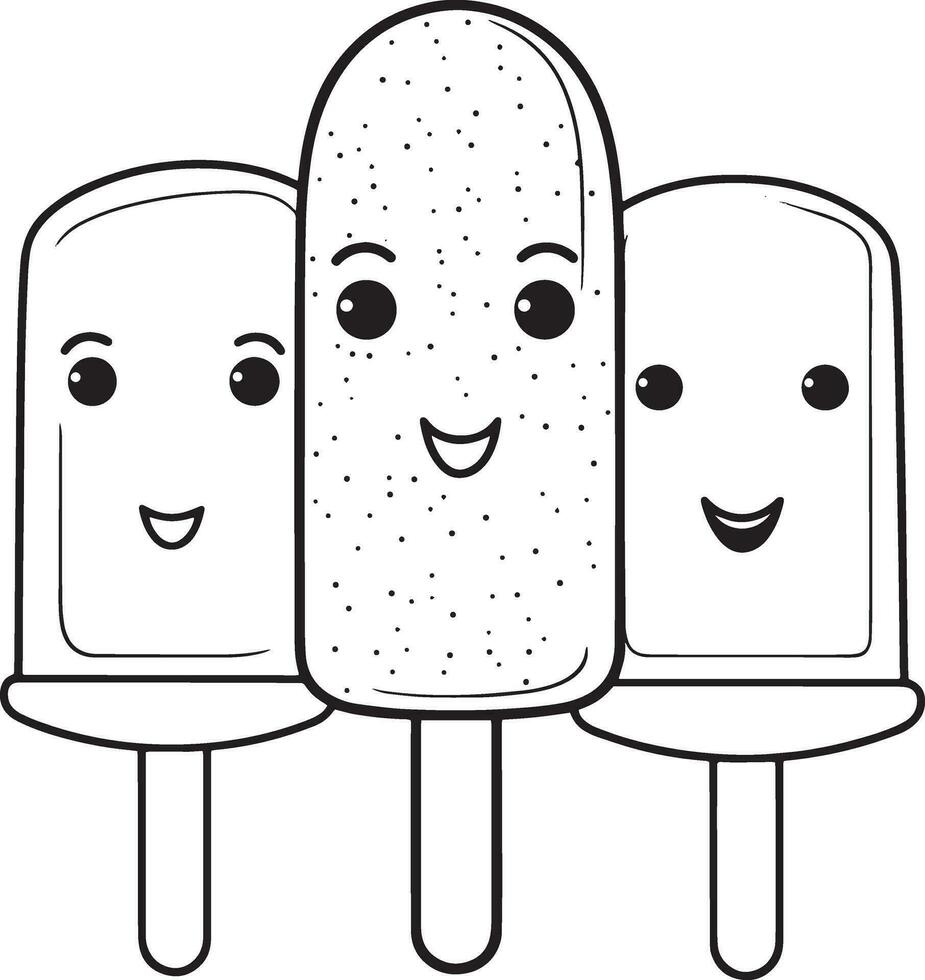 Popsicle Coloring Page 34039588 Vector Art at Vecteezy