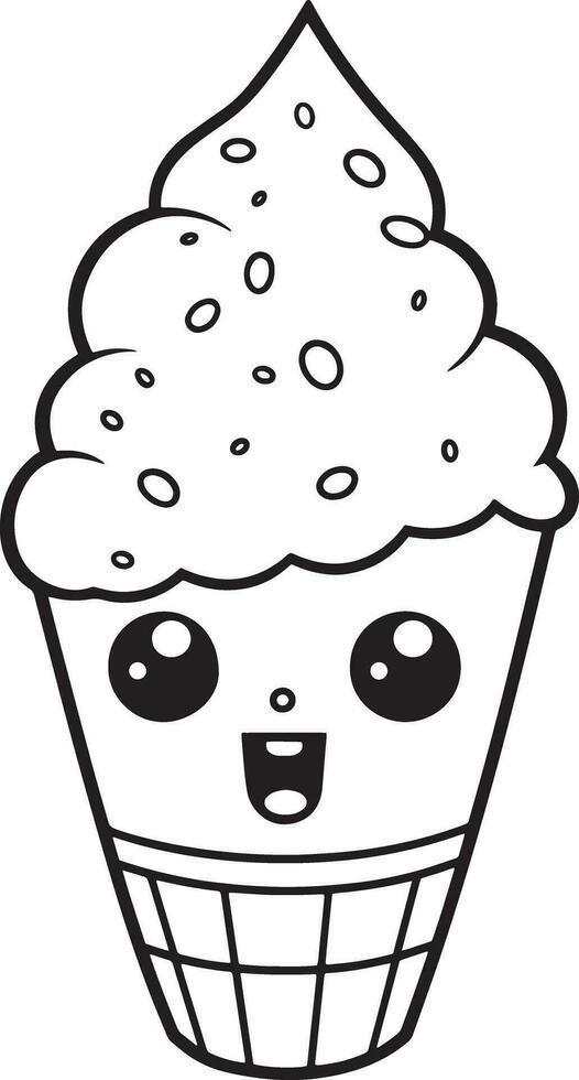 Snow Cone Coloring Page vector