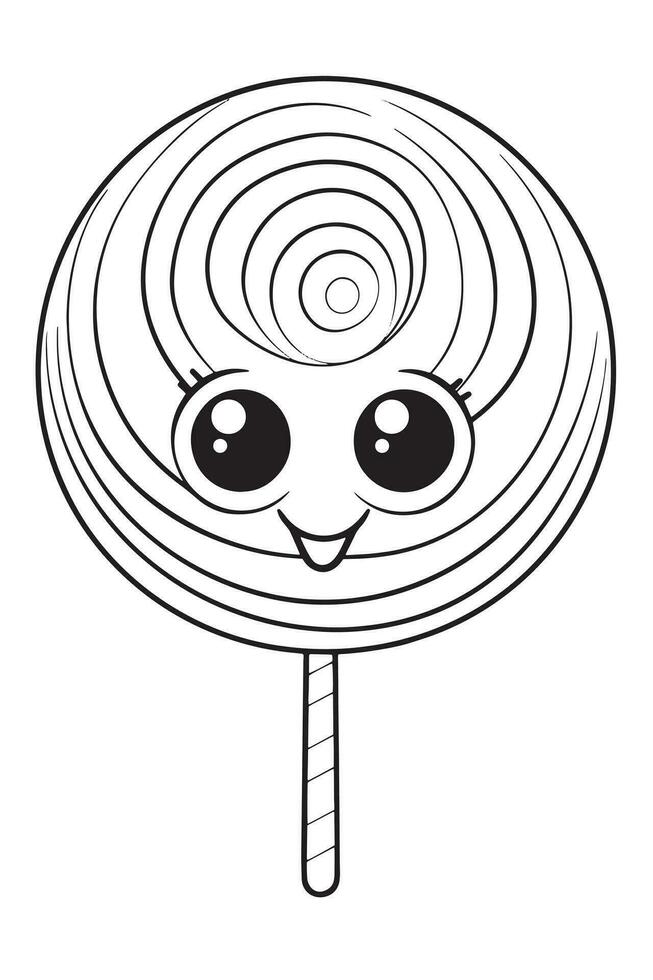 Lollipop Coloring Page vector