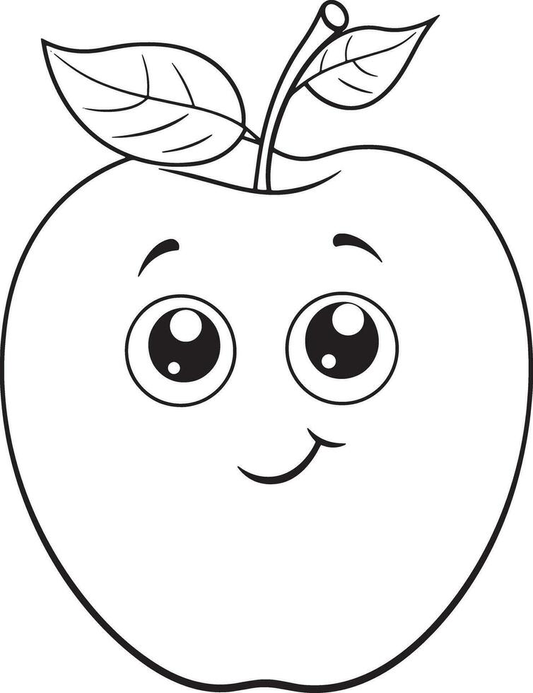 manzana para colorear vector