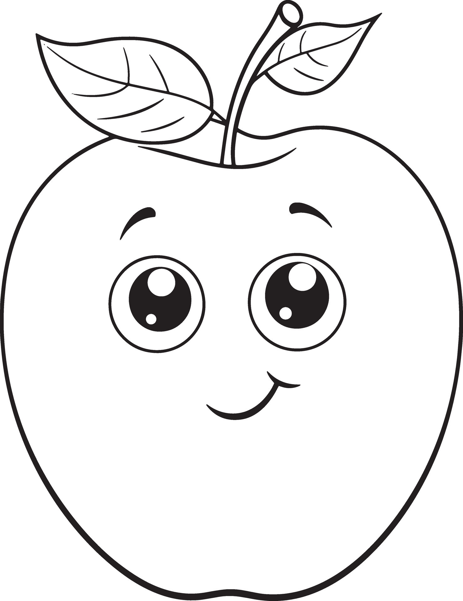 Apple Coloring Page 34039594 Vector Art at Vecteezy