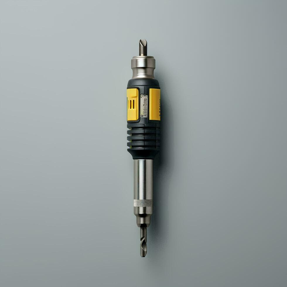 a drill with a yellow and black handle, AI Generative photo