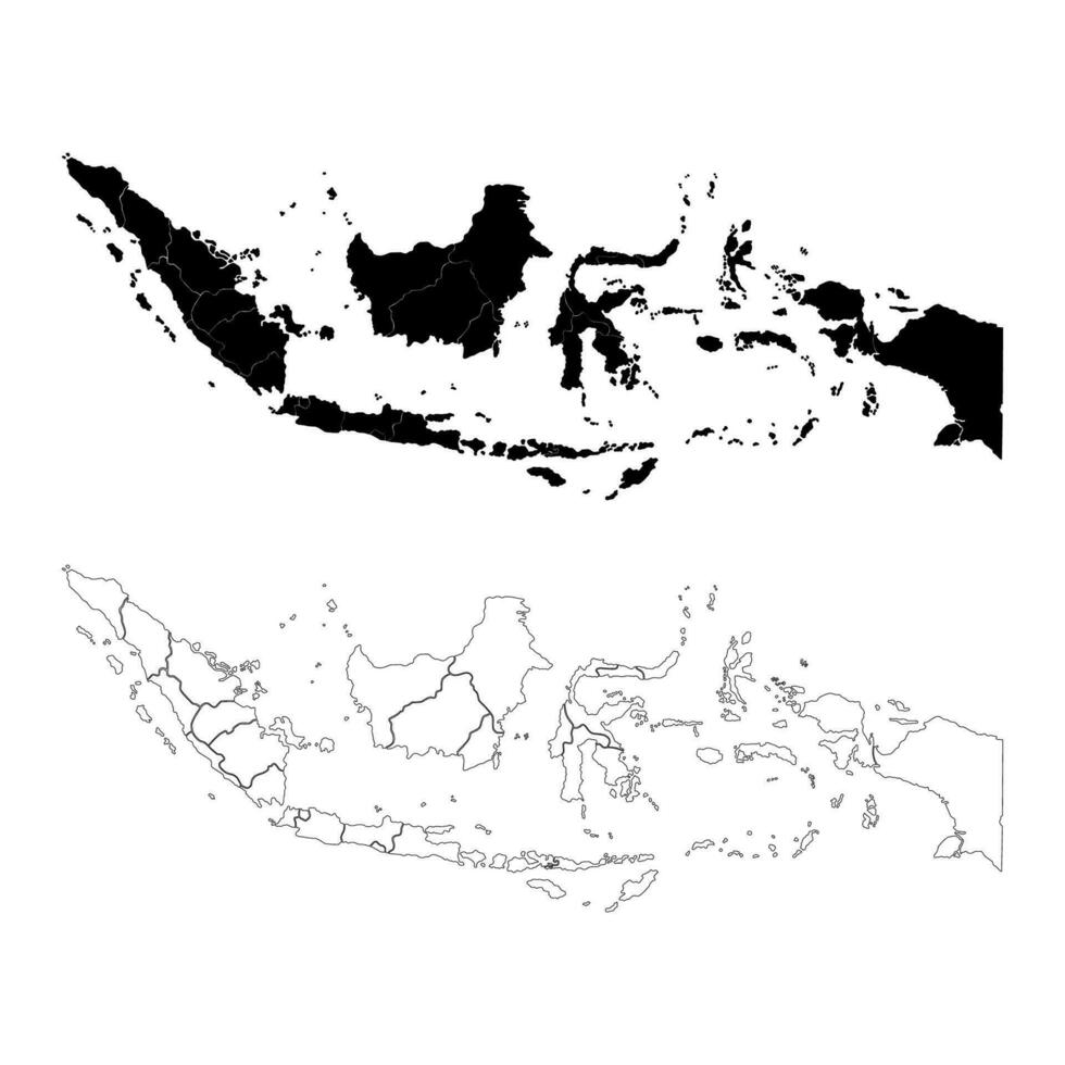 Indonesia mapa vector. nacional mapa de Indonesia con territorio. Indonesia mapa con llenar color y contorno diseño. vector