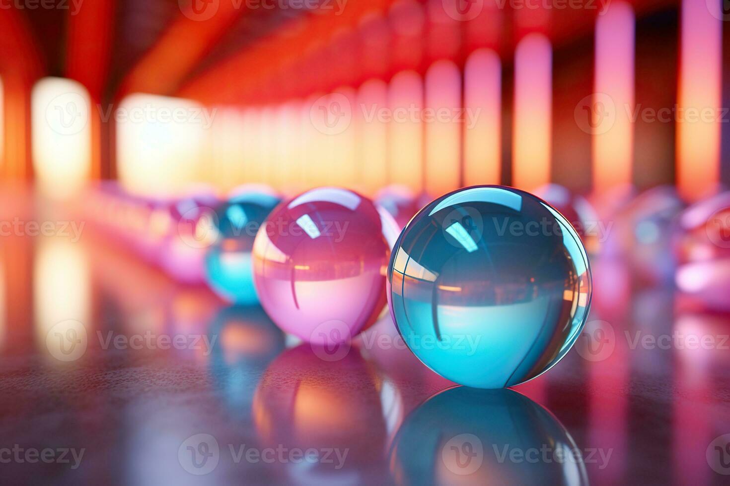 Glass multi-colored balls. Macro photography. Colorful background. Generated by artificial intelligence photo