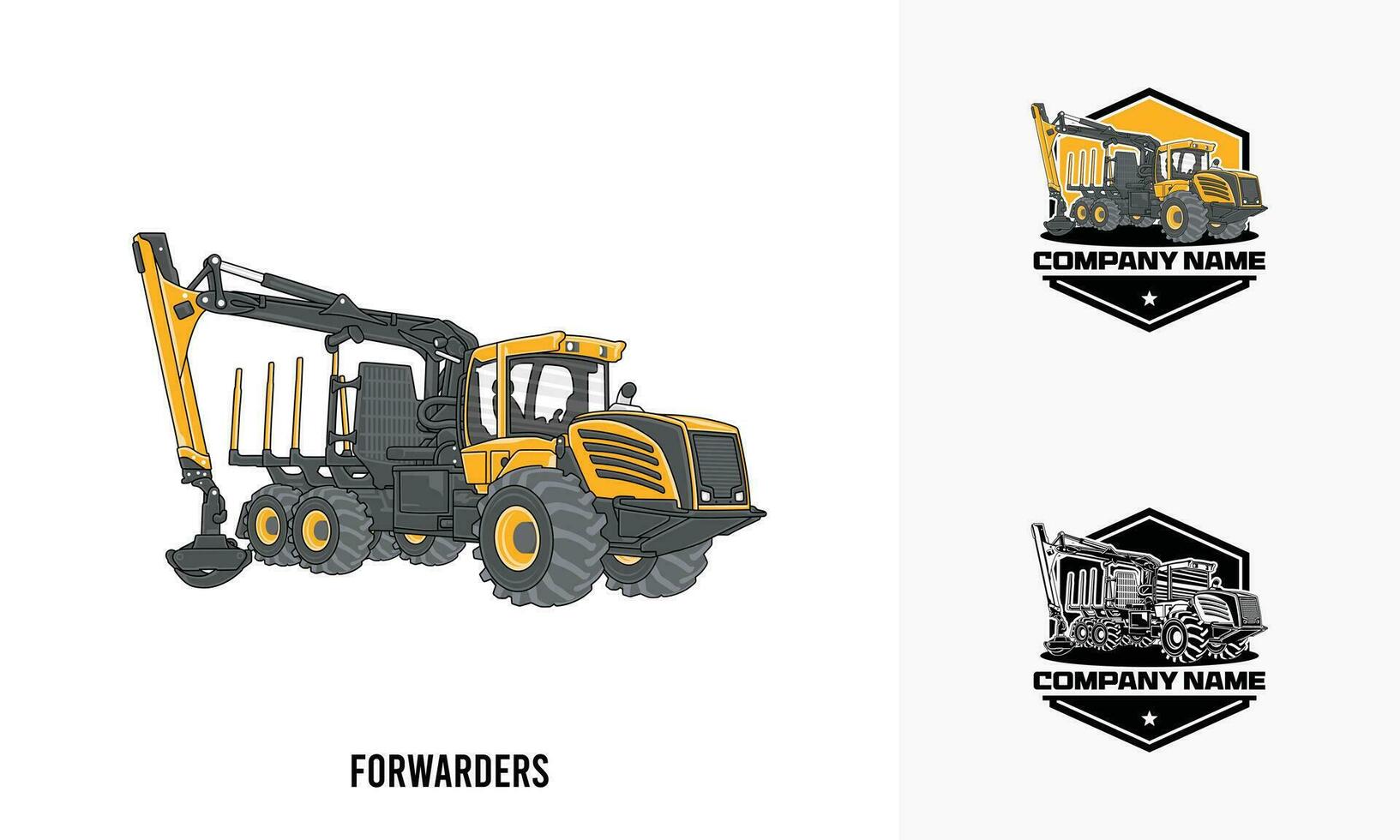 Forwarders heavy equipment illustration, Forwarders heavy equipment Logo Badge Template vector