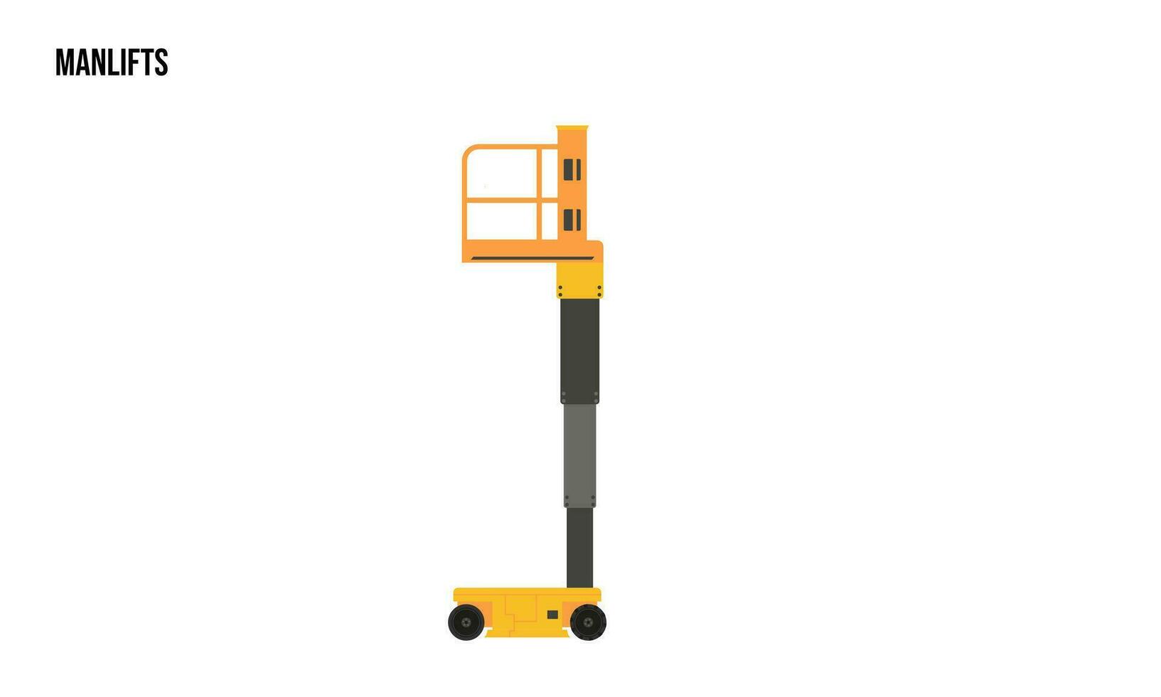 Manlifts heavy equipment Flat illustration, Man lifts heavy equipment Logo Template vector