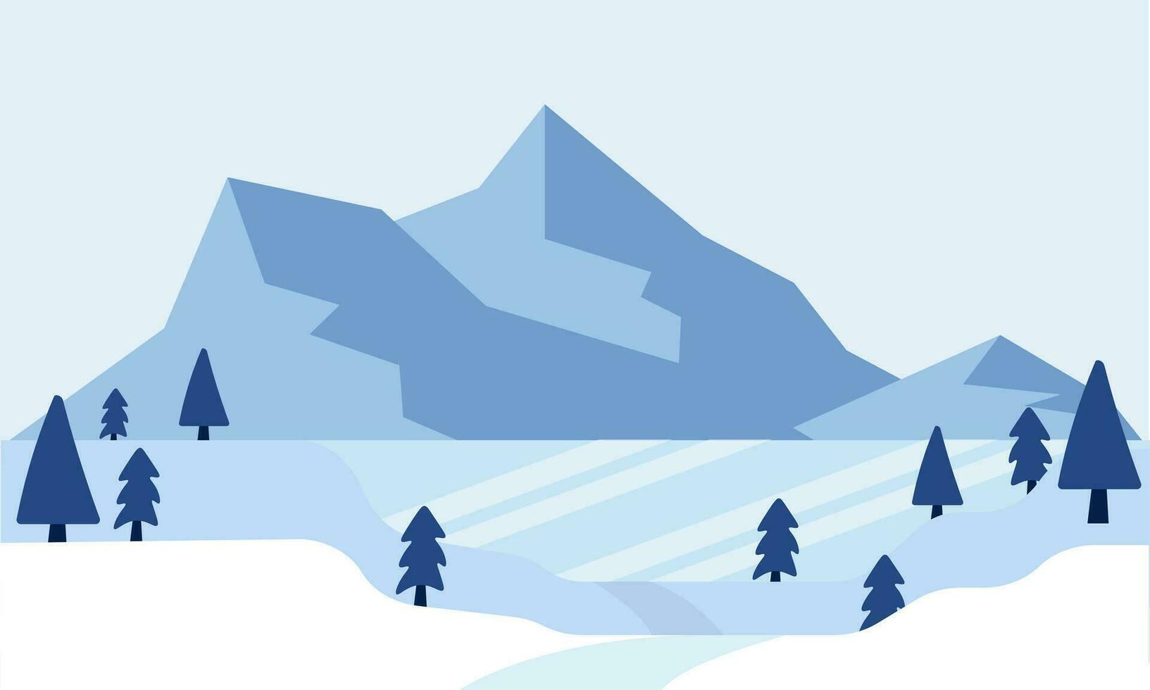 Winter Mountain Illustration background vector