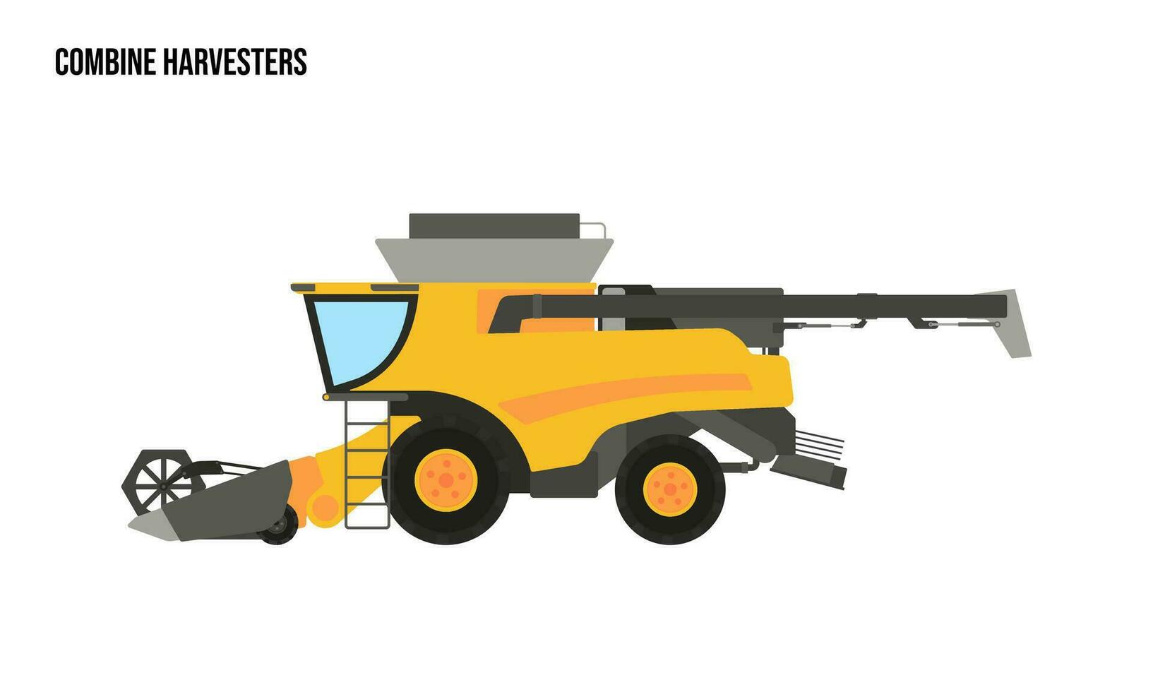 Combine Harvester heavy equipment Flat illustration, Combine Harvester heavy equipment Logo Template vector