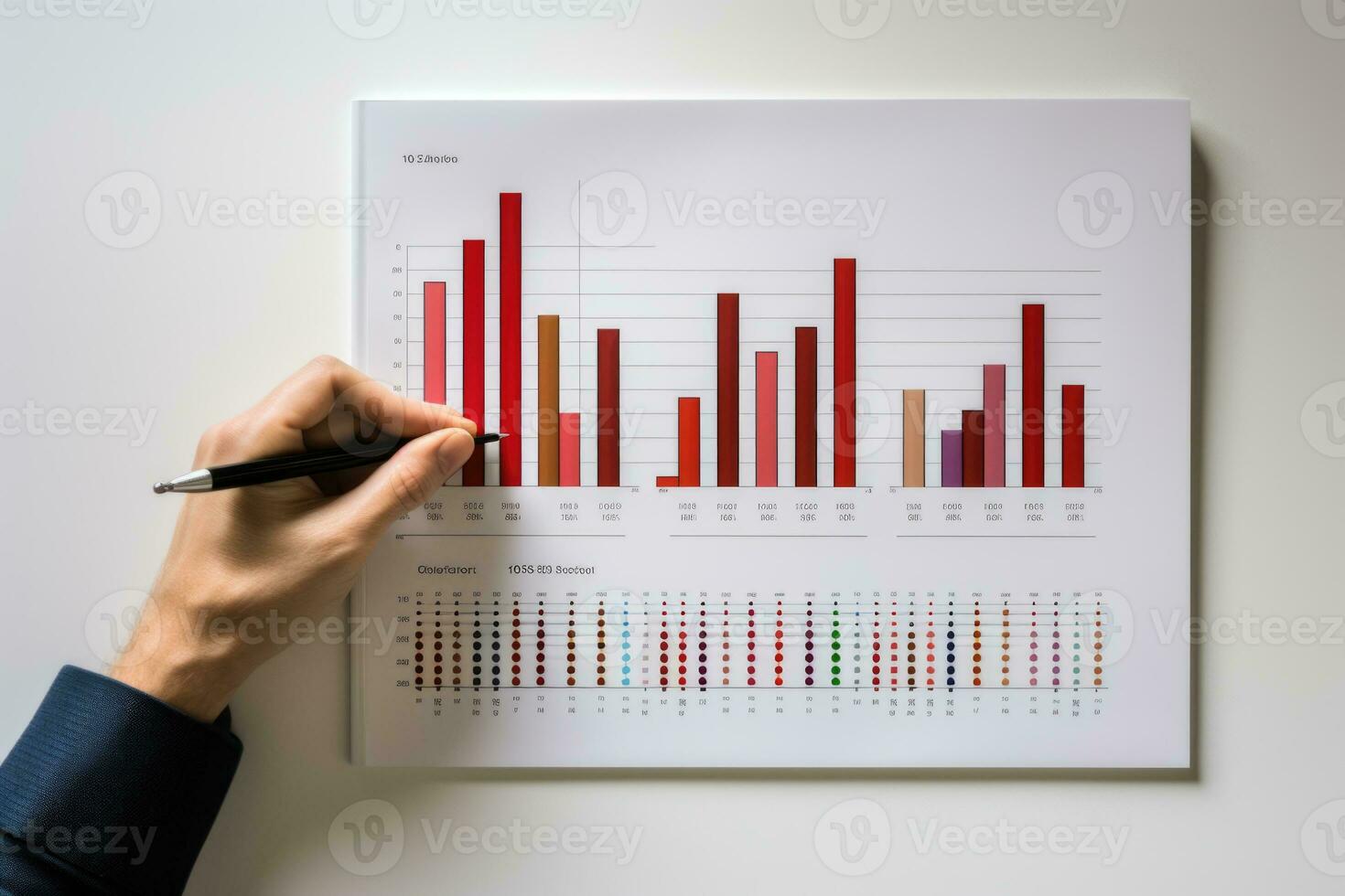 Statistics and data analysis. Investment. Business analysis using charts and graphs. Man studying statistics. Generated by artificial intelligence photo