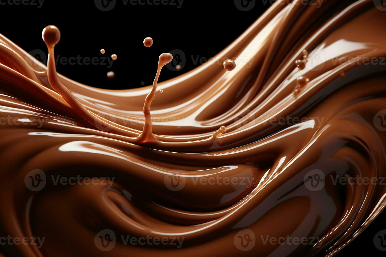 Melted milk chocolate texture. Generated by artificial intelligence photo