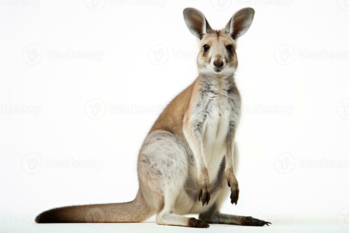 Kangaroo, isolated on a white background. Generated by artificial intelligence photo