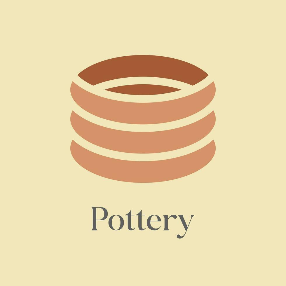 Pottery logo vector illustration. Pottery icon. Clay.