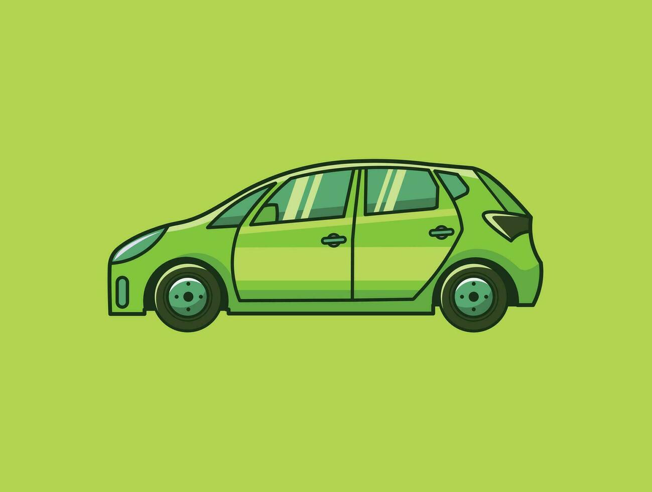 coche vector ilustración sencillo con verde color vector