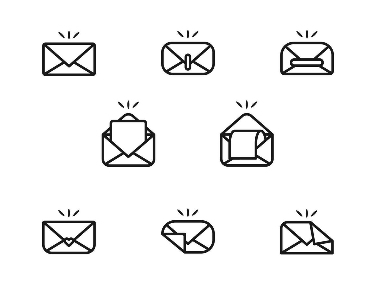 Message icon set vector illustration, new style message icon