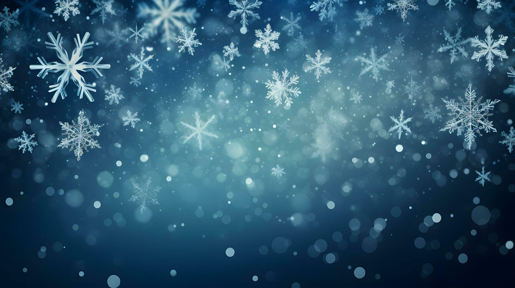 A Winter Wonderland of Shimmering Snowflakes on a Blue Gradient Background photo