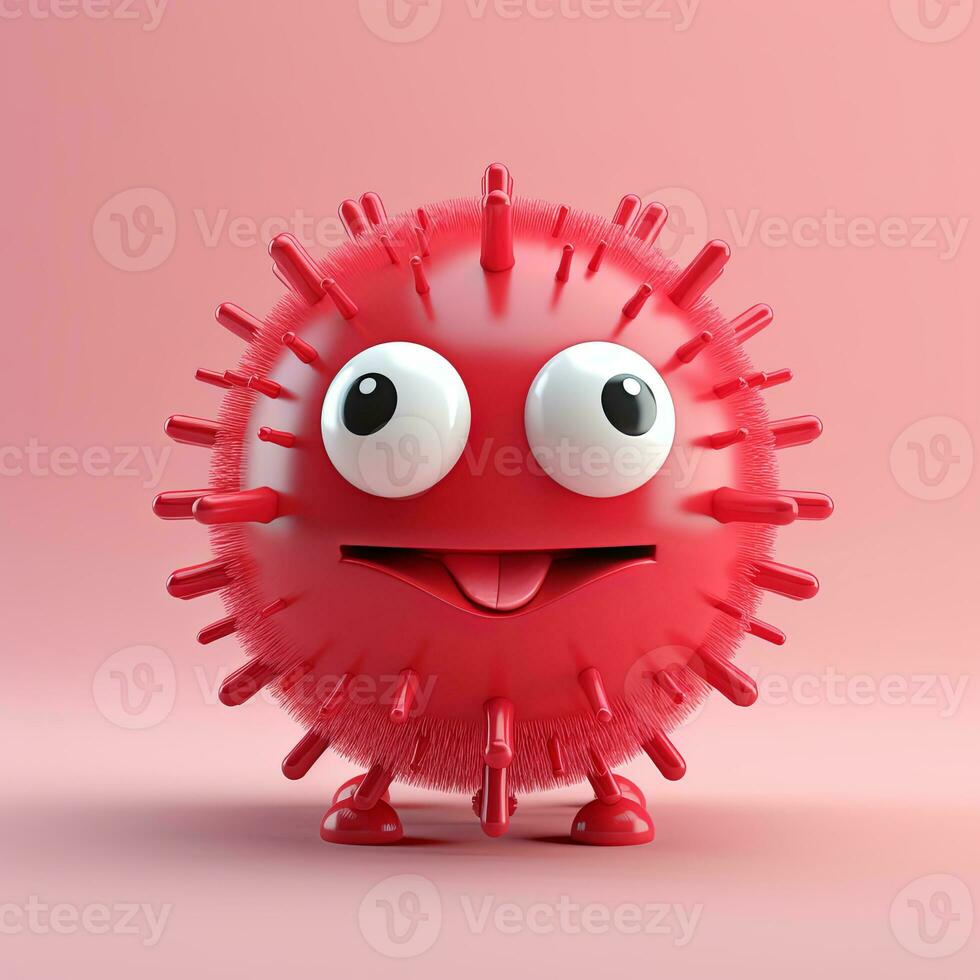 AI Generated A cartoonstyle virus stamp photo