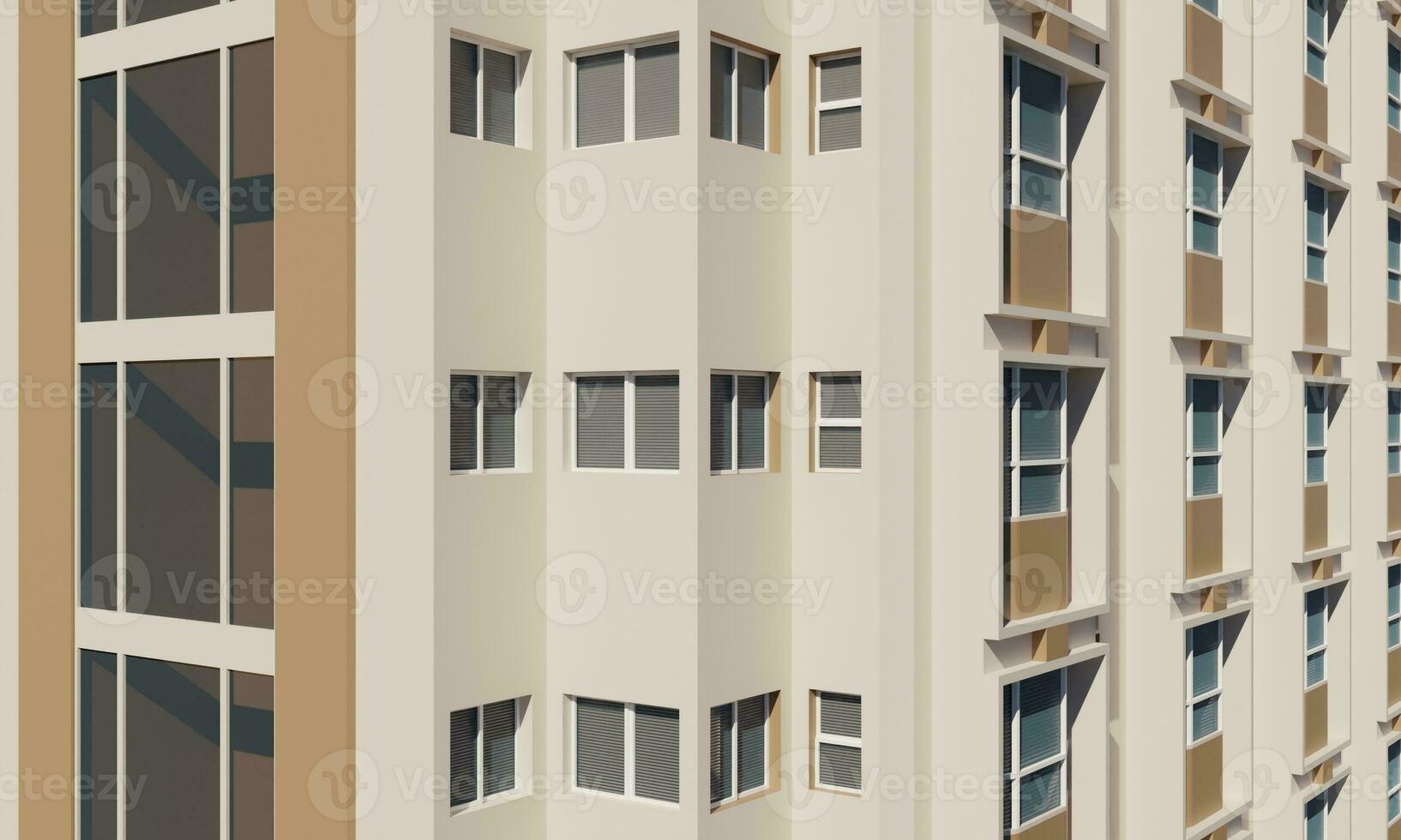 View of balcony and window style hotel render 3d architecture wallpaper background photo