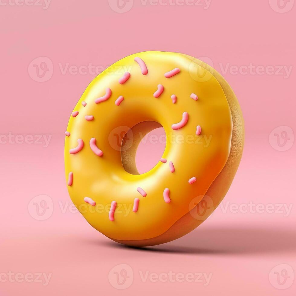 AI Generated A donut on a bright background. photo