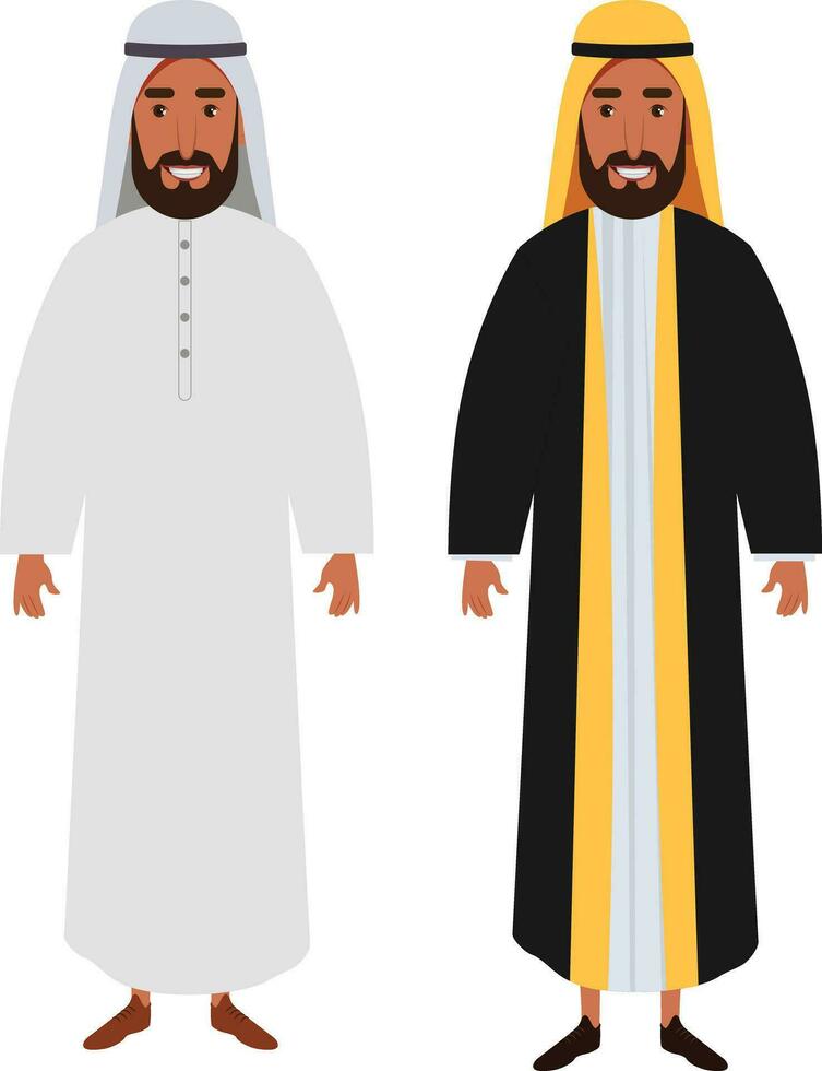 Arabic Man Wearing Traditional Clothing vector