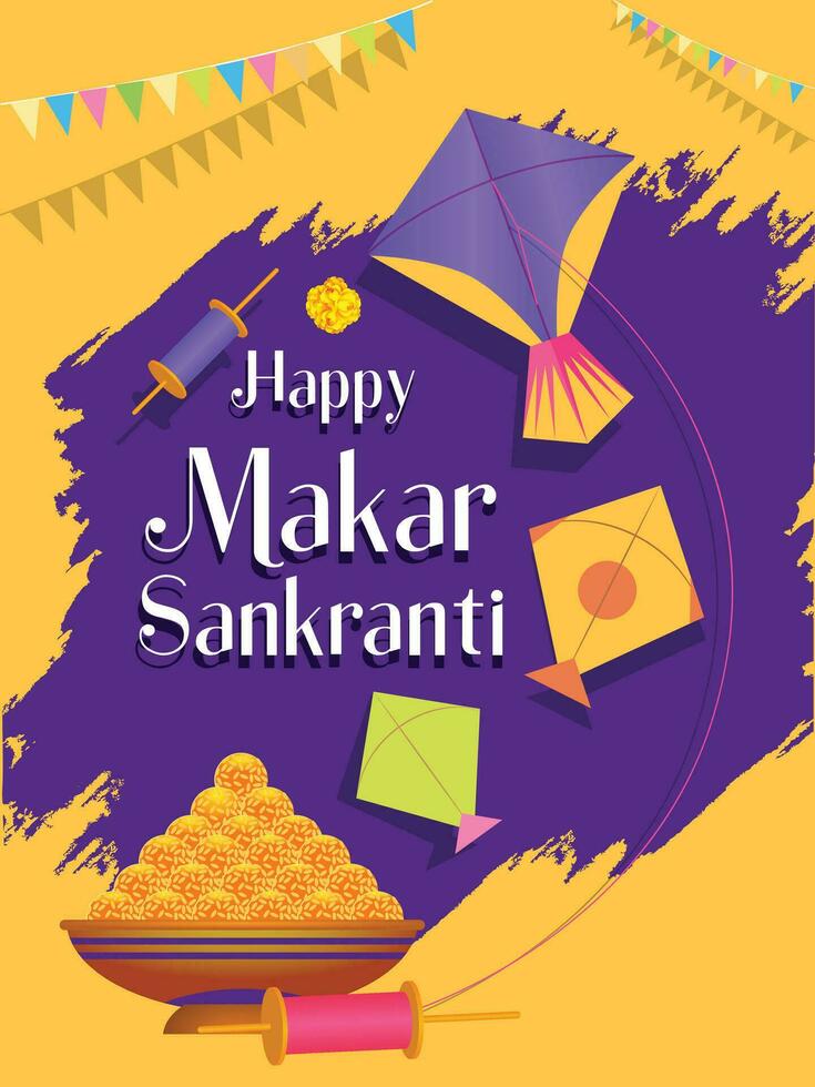 feliz makar sankranti fondo vector